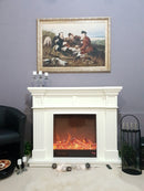 Camino Elettrico da Pavimento 116x150x33 cm Effetto Fiamma 1500W Nadejda maxi Bianco