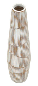 Vaso Resina Hanoi Ø17x68,5 cm in Resina Bianco effetto lavato      