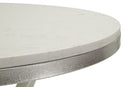 Tavolinetto Istanbul Ø56x68 cm in Ferro e Marmo Argento e Bianco      