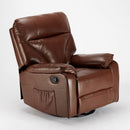 Poltrona Relax Reclinabile Manuale 90x74x130 cm in Similpelle Marrone
