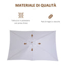 Ombrellone da Giardino con Copertura Rimovibile 2x3m in Legno Laccato Bianco
