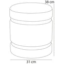 Set 2 Pouf Contenitore Ø 38x44 cm e Ø 31x38 cm con Rivestimento Velluto Nero     