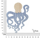 Pannello da Muro Octopus 41x1,5x57 cm in Ferro e MDF Multicolor      