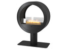 Camino a Bioetanolo da Pavimento 72,5x100x37,5 cm Incyrcle 2Side Stand Nero con Vetro