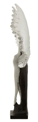 Statuetta Sparky 26x9x48 cm in Resina Argento e Nero      