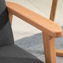 Poltrona per Salotto in Stile Vintage 68,5x78,5x75 cm con Braccioli e Struttura in Legno Grigio Scuro   
