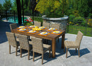 Tavolo Rettangolare da Giardino 200x100 cm in Legno Teak Scurito Vorghini Bali