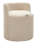 Puff da Toletta Dublino con Contenitore Ø47x53 cm in MDF e Spugna e Poliestere Bianco      
