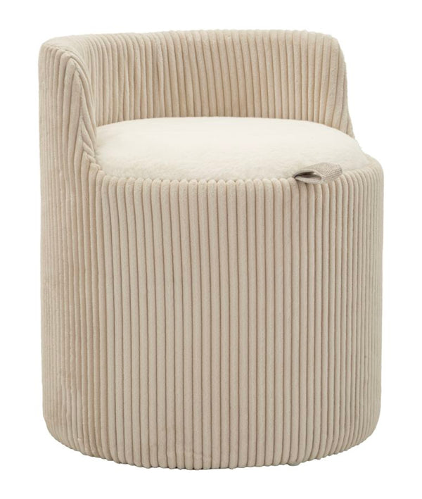 online Puff da Toletta Dublino con Contenitore Ø47x53 cm in MDF e Spugna e Poliestere Bianco