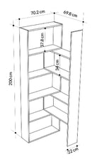 Libreria 72x22x200 cm Wish estensibile angolare rovere