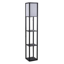 Scaffale Soggiorno in MDF con Lampada 40W Nero Bianco 26x26x160 cm 