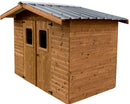 Casetta Box da Giardino 2,35x2,15 m Senza Pavimento in Legno Picea Massello 28mm Tetto in Acciaio Thermabri