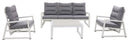 Set Salotto da Giardino Divano 3 Posti 2 Poltrone e Tavolino Mikonos Plus