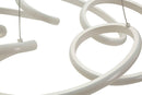 Lampadario LED Glovy Bianco Ø55x120 cm in Alluminio e Ferro e PVC Bianco      
