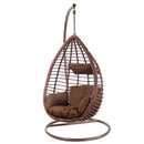 Amaca Dondolina da Giardino in Metallo e Polyrattan Denton Marrone