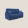 Divano Letto 2 Posti 156x102x97 cm in Tessuto Blu