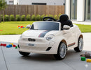 Macchina Elettrica per Bambini Licenza Fiat 500 12V con Telecomando Bianco