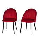 Set 2 Sedie Imbottite 50x54x79 cm in Velluto  Rosso