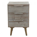 Mobiletto 3 Cassetti con Gambe in Legno 40x36x64 h cm in Legno di paulownia Tortora