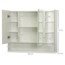 Armadietto a Specchio per Bagno con Ripiani Regolabili 3 Porte e Mensola 90x15x75 cm Bianco