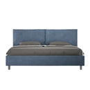 Letto Matrimoniale Imbottito in Microfibra Appia Large Blu Varie Misure