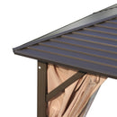 Gazebo da Giardino 3x3m in Alluminio Tende Laterali Marrone e Nero 