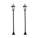 Set 2 Lampioni Solari per Giardino con 2 LED e Accensione Automatica   Nero
