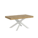 Tavolo Allungabile 160-264x90x77 cm Volantis Quercia Natura Telaio Bianco 