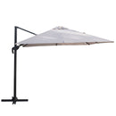 Ombrellone Lampara da Giardino 3x3 m in Alluminio e Poliestere Tortora Struttura Nero Deluxe      