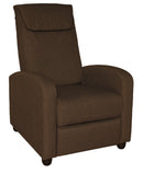 Poltrona Relax Reclinabile Manuale a Spinta 75x65x101 cm in Tessuto Marrone