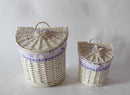 Set 2 Ceste Pensile Lavanda Mezzaluna in Vimini Naturale