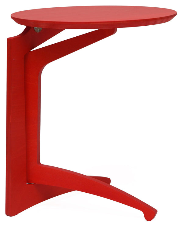 Tavolino Pieghevole da Salotto Ø53x63 cm in Legno Rosso sconto