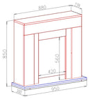 Camino Elettrico da Pavimento 85x95x30 cm Effetto Fiamma 1600W Arthur & Corsica Bianco