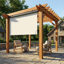 Tenda a Rullo Avvolgibile 250x160 cm con Cassetta in Alluminio e Manovella in Poliestere Anti-UV Bianco Crema      