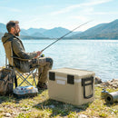 Box Frigo Portatile 66,6x38,5x40 cm Capacità 42,6L Isolato con Maniglia in HDPE e Schiuma PU Cachi      