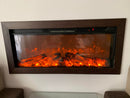 Camino Elettrico da Incasso 36,7x88,3x15,9 cm Effetto Fiamma 1500W Tasmania Nero
