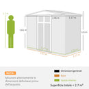 Capanno da Giardino Porta Attrezzi 246x117x180 cm in Acciaio Zincato Grigio Scuro   