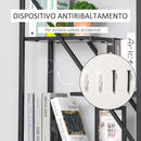 Libreria a Muro 6 Ripiani 64x30x165 cm in Truciolare e Metallo Marrone e Nero