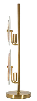 Lampada da Tavolo Venice Ø25x63 cm in Vetro e Ferro Oro e Naturale e Marrone      