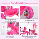 Triciclo Passeggino con Seggiolino Reversibile per Bambini Rosa
