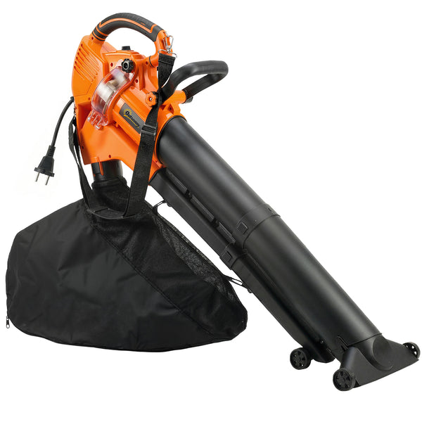 Soffiatore 3-in-1 con Funzione Aspiratore Trituratore per Foglie 3000W in PP e Tessuto Nero e Arancione sconto