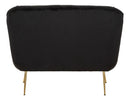 Divanetto Budapest Nero con Cuscini 130x83x91 cm in Compensato e Spugna e Ferro e Poliestere Nero      