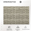 Divanetto per Esterni 2 Posti con Tavolino da Caffè 137x59x82 cm in Acciaio e Rattan PE Grigio e Crema