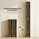Set 2 Librerie 21x22,5x88,5 cm Mobili Porta CD con Ripiani Regolabili per 204 CD in Legno Marrone Rustico      