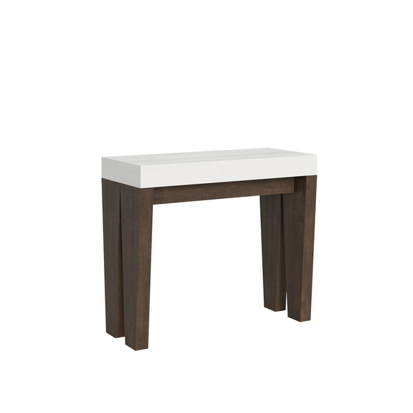 prezzo Consolle Allungabile 90-300x40x77 cm in Nobilitato Bianco e Noce