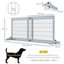 Cancelletto di Sicurezza Estensibile per Animali Domestici 104-183x36x69 cm in Legno e Acciaio Blu