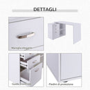 Scrivania da Ufficio ad Angolo Bianca 117x83.5x76 cm 