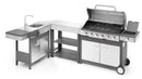 Barbecue a Gas GPL 6 Fuochi + 1 Fornello Laterale Ompagrill Indianapolis 7/B in Acciaio Inox