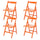 Set 4 Sedie pieghevoli 42,5x47,5x79 cm Penelope in legno arancio