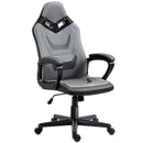 Sedia da Gaming 60x63x113-125 cm in Similpelle Grigia e Nera